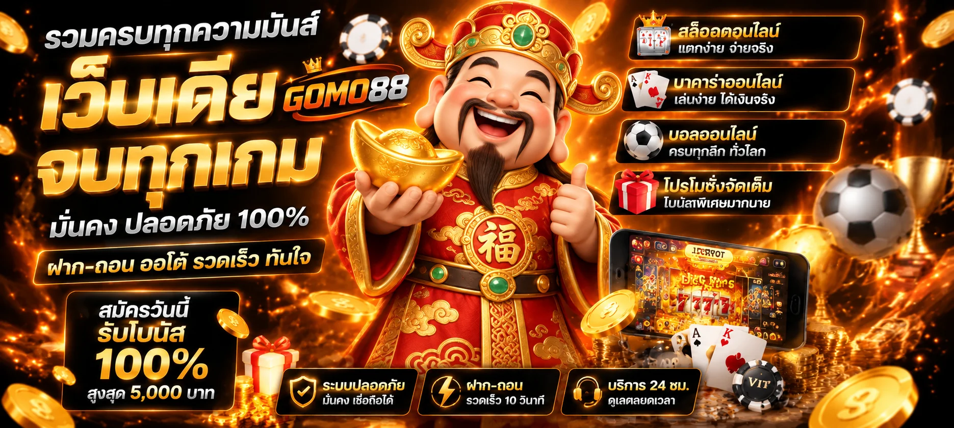 GOMO88 เว็บสล็อตเว็บตรง คาสิโนออนไลน์ ฝากถอนออโต้